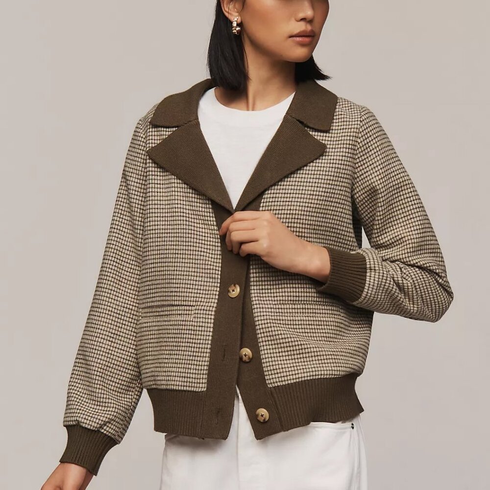 Anthropologie Brown and Cream Cardigan